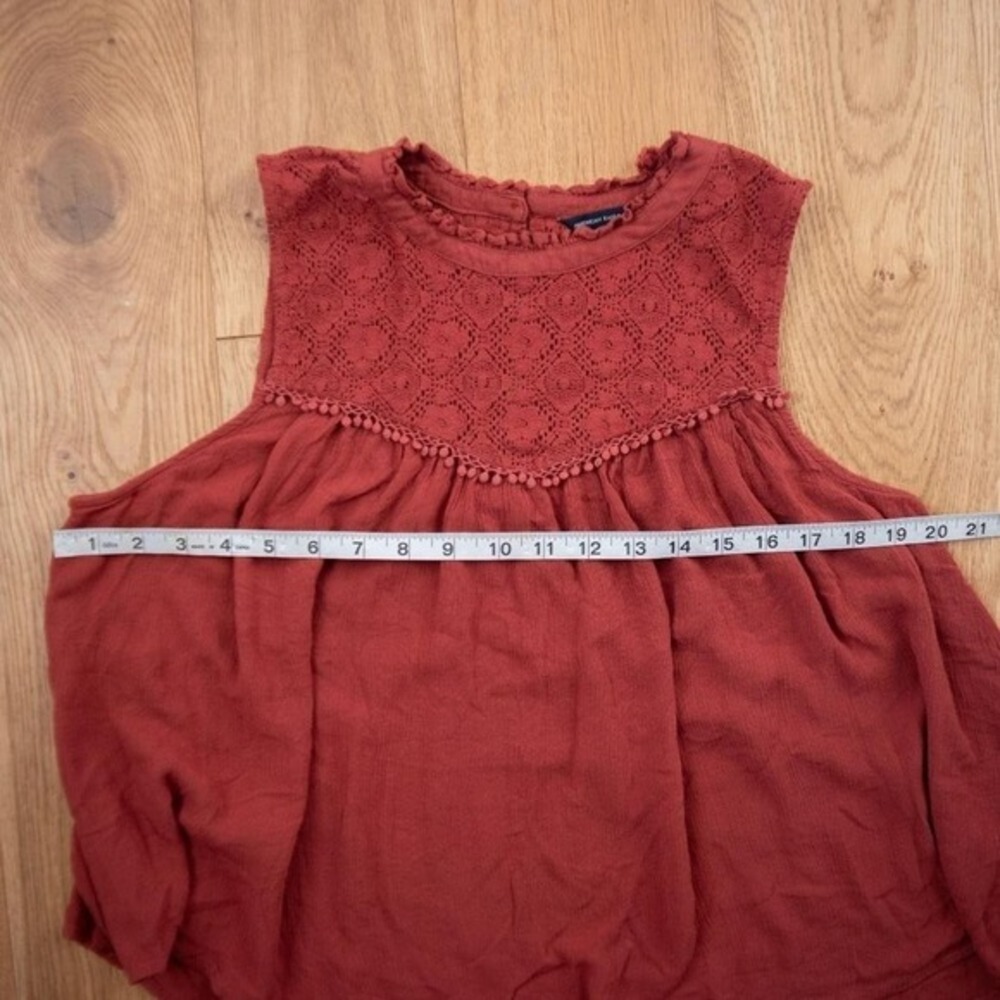 Boho Cottage Earthy American Eagle Peasant Tank Blouse - Picture 5 of 8